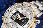 LIGE FOXBOX Watch FB0002 Quartz Digital Watch Military Sport LED Steel Wristwatch