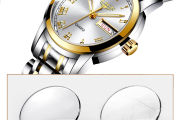 LIGE Watch 10007 Women Gold White Luxury Quartz Waterproof Stainless Steel