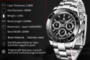 Pagani Design PD-1644 Daytona Top Brand Luxury Watch Men Chronograph New Hot Men's Watches Quartz Business watch Mens Watches - BLACK