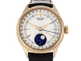 Replica Rolex Cellini Black Leather(100305)