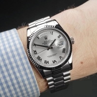 Replica Rolex Day/Date Silver (100204CH)